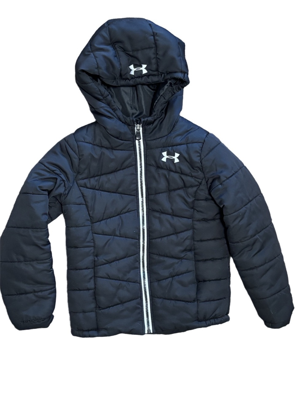 Kids Under Armor Winter Puffer Hooded Jacket - Black - 6X